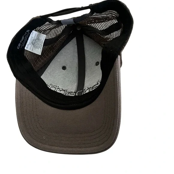 Carhartt Men's Gray Canvas Mesh-Back Logo Graphic Snapcap One size - Picture 2 of 5